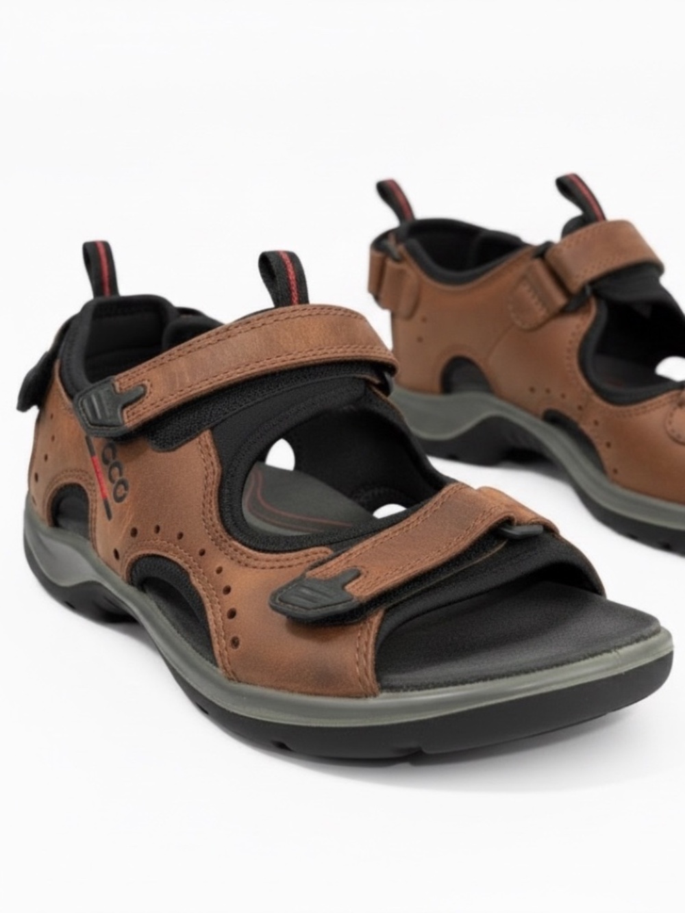 ECCO Yucatan Offroad Sport Hiking Sandals Brown Leather Comfort Trail 7.5 (38)
